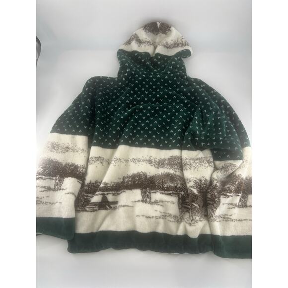 Vintage 1990s St Johns Bay Fleece Zip Up Medium Zip Cozycore Gorpcore Hooded Y2K - Picture 13 of 16